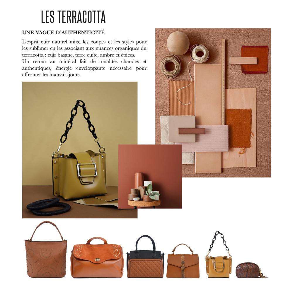 tendance terracotta en maroquinerie pour l'hiver 2021 