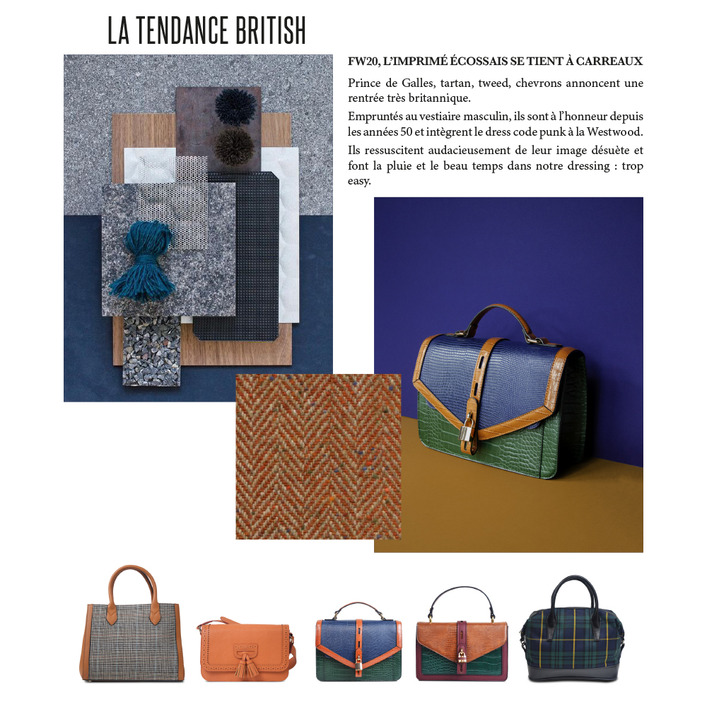 tendance maroquinerie autonome hiver 2020 : sacs british